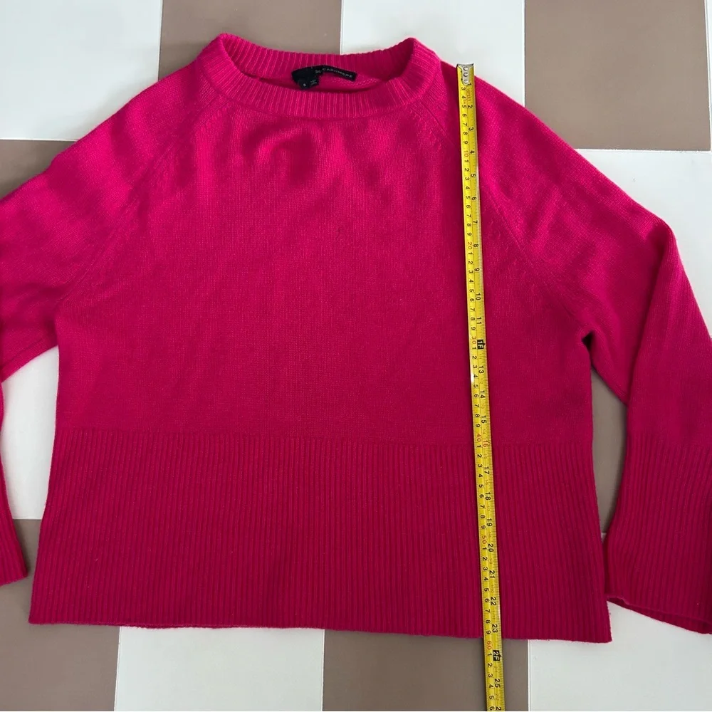 360 Cashmere Krystal Raglan Sleeve Pink Crewneck Cashmere Sweater Size Small - Picture 8 of 8